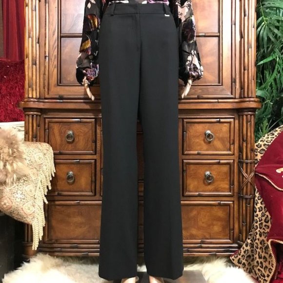 NWOT Anne Klein Carcassonne la Nuit Logo Plaque Slit Hem Trouser - Picture 1 of 11